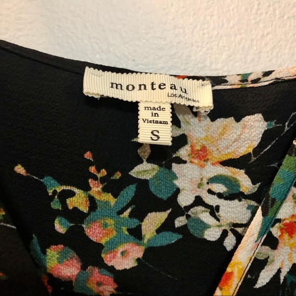 Monteau Floral Wrap Front Tank, size S - Picture 5 of 5